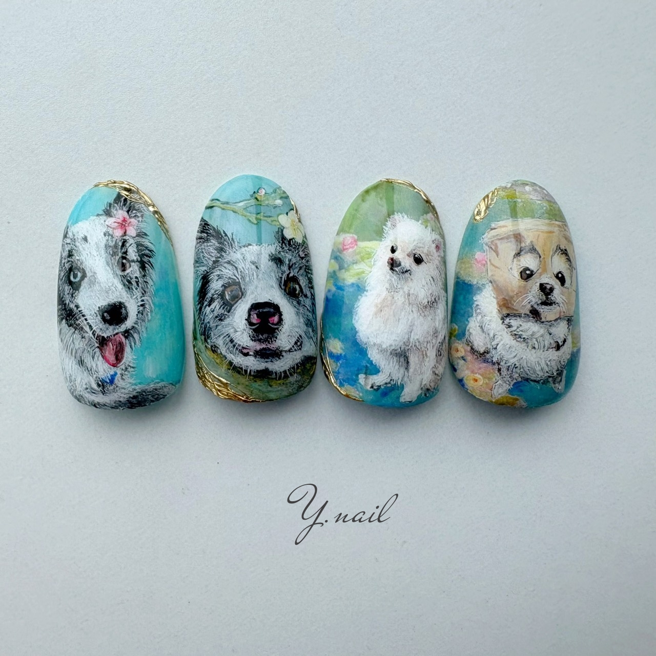 新作デザイン｜愛犬を指先に。ペットアートネイルチップ